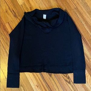 Free People Black Wildcat Thermal Top Medium